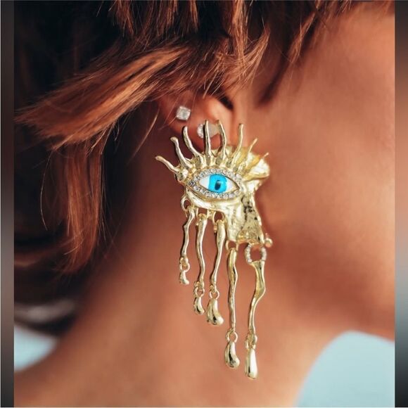 Statement evil eye earrings A1180 - Picture 2 of 7